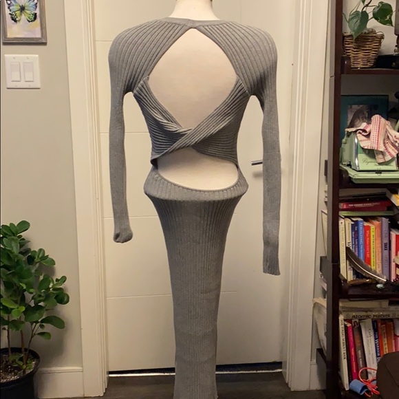 Open back long sweater dress - Picture 1 of 3